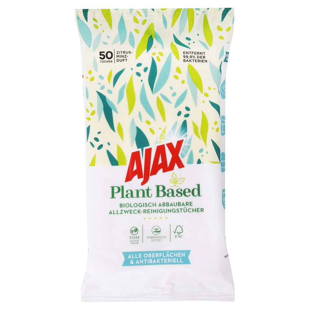 Ajax antibakteriálne čistiace obrúsky 50 ks