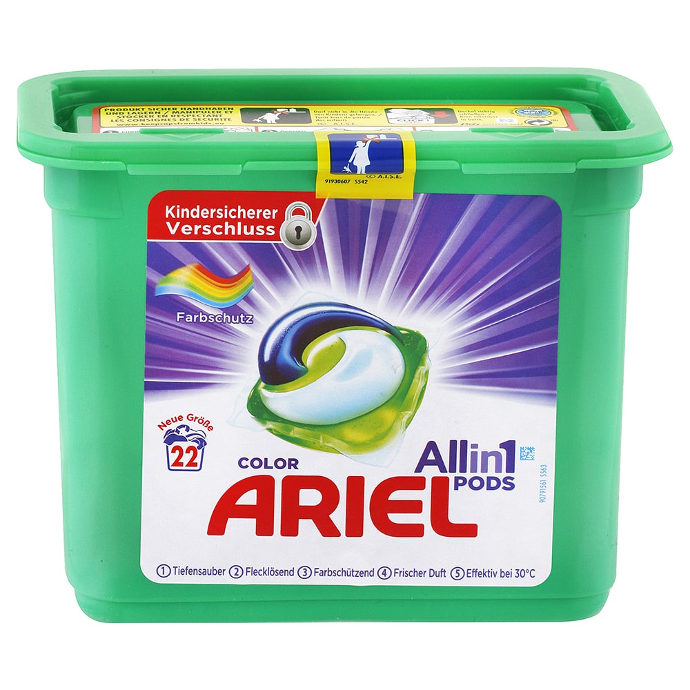 Ariel Pods All in 1 kapsule na pranie farebného prádla 22 ks