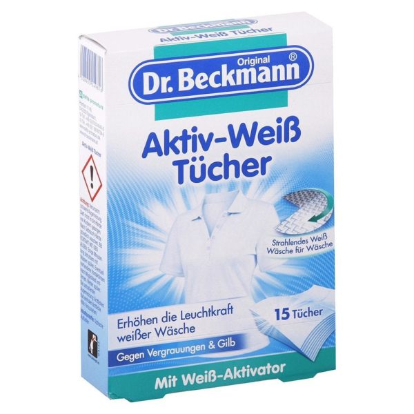 Dr. Beckmann obrúsky do prania Aktívna biela 15 ks