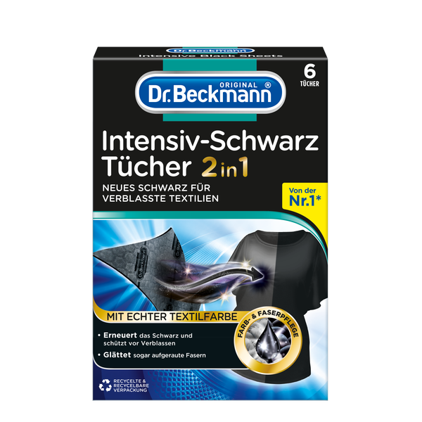 Dr. Beckmann obrúsky do prania Intenzívna čierna 2v1 6 ks