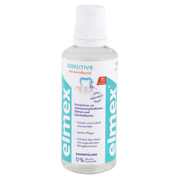 Elmex Sensitive Plus ústna voda s aminfluoridom pre citlivé zuby 400 ml