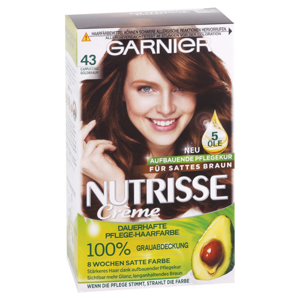 Garnier Nutrisse krémová permanentná farba na vlasy 43 Zlatohnedá - Cappuccino