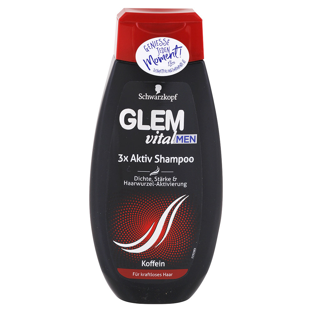 Glem Vital Men pánsky šampón s kofeínom na rast vlasov 350 ml