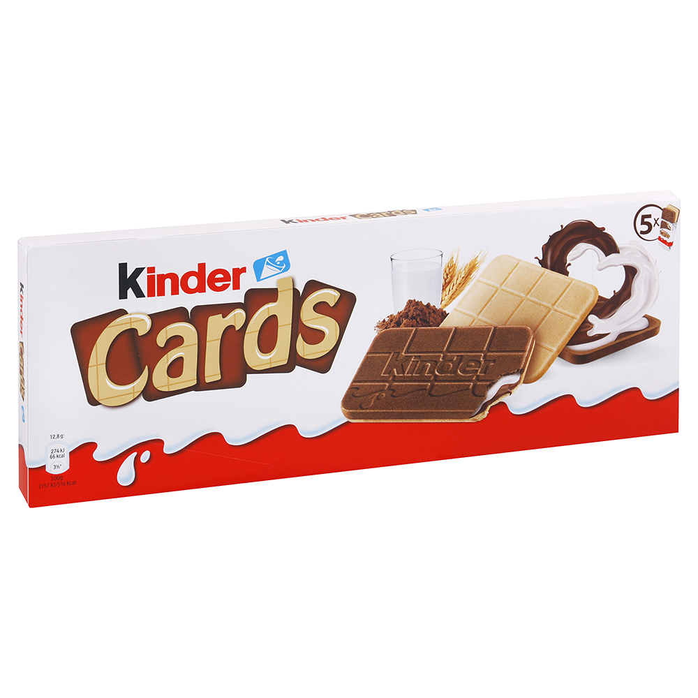 Kinder Cards oblátka s mliečnou & kakaovou náplňou 128 g