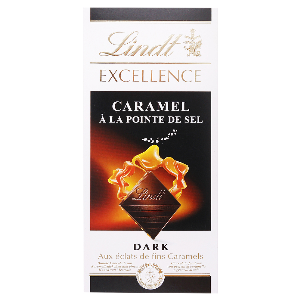 Lindt Excellence horká čokoláda Slaný karamel 100 g