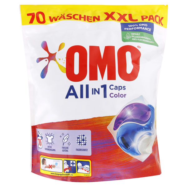 OMO All in 1 Color kapsule na farebné pranie XXL Pack 70 ks