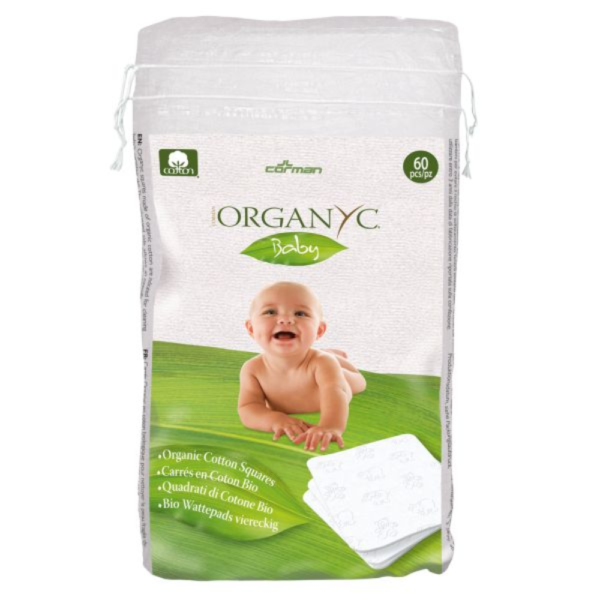 ORGANYC detské štvorcové obrúsky z organickej bavlny 60 ks