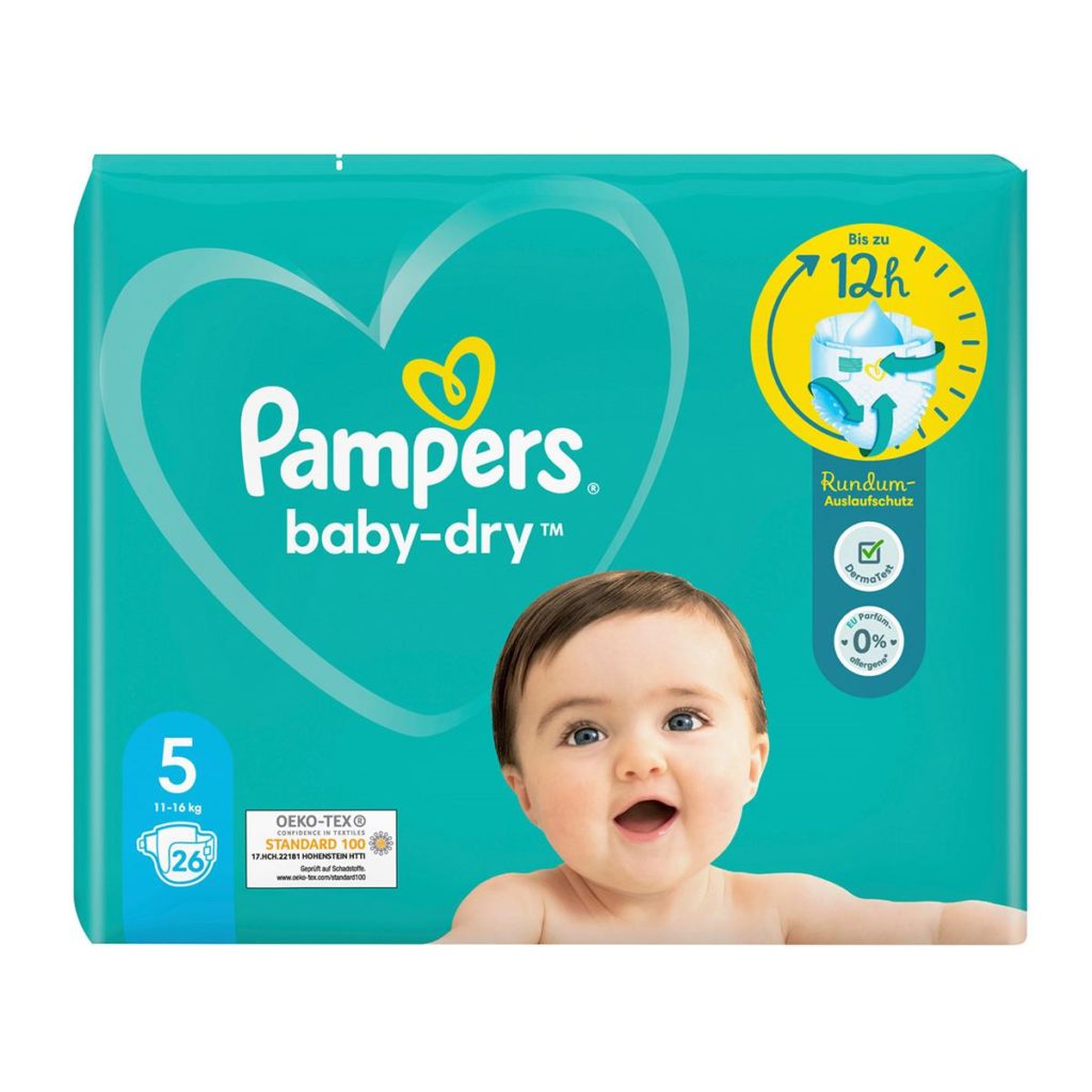 Pampers Baby Dry detské plienky (5) 11-16 kg / 26 ks