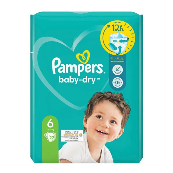 Pampers Baby Dry detské plienky (6) 13-18 kg / 22 ks