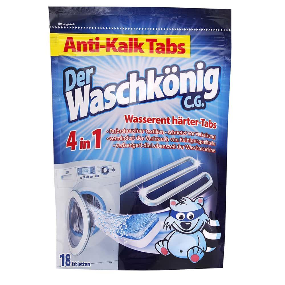 Waschkönig čistiace tablety do práčky proti vodnému kameňu 4v1 18 ks