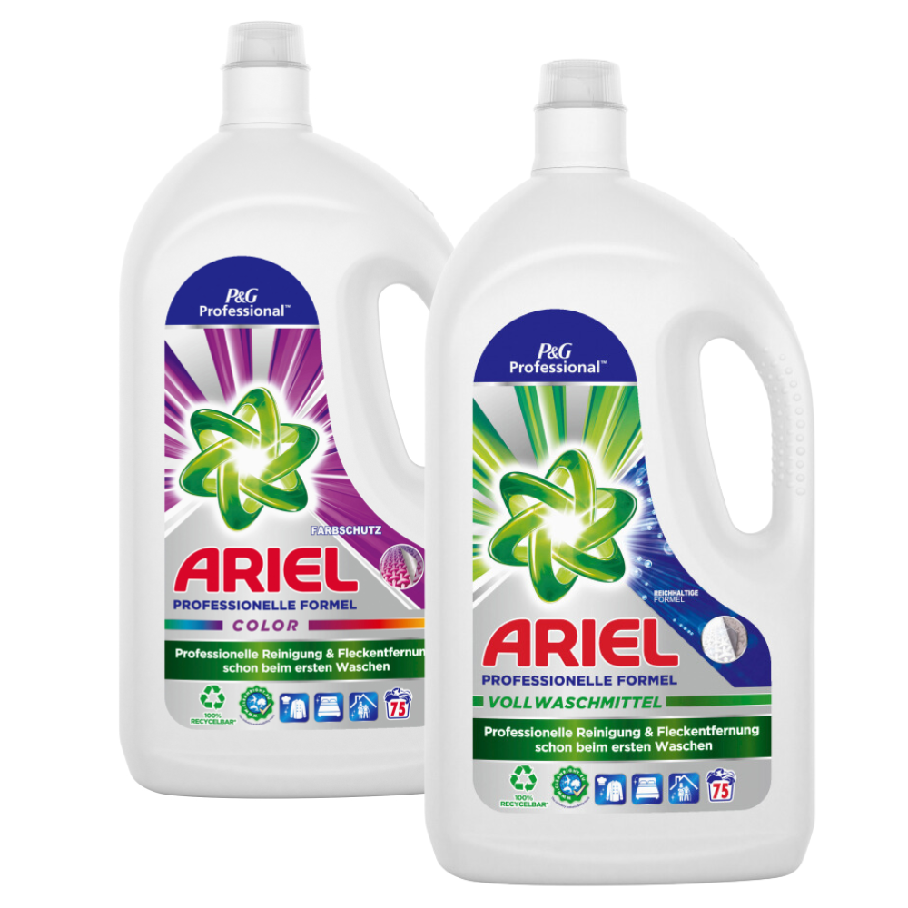 Action Pack Ariel Professional Univerzálny a Color gél na pranie 2 x 75 praní