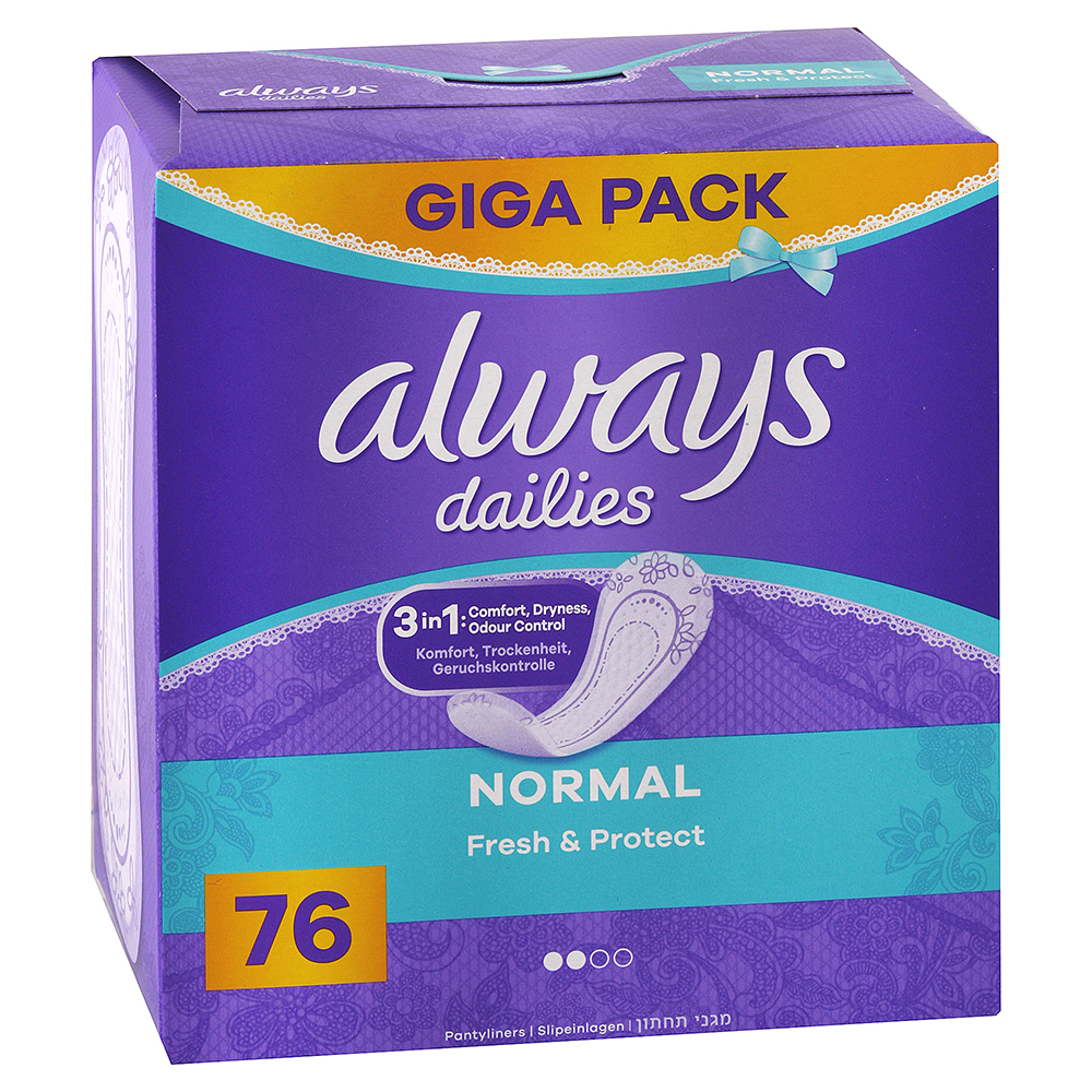 Always Dailies intímky Fresh & Protect Normal