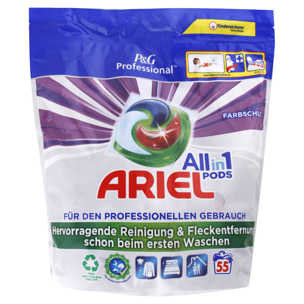 Ariel Pods Professional All in 1 Color kapsule na farebné pranie 55 ks