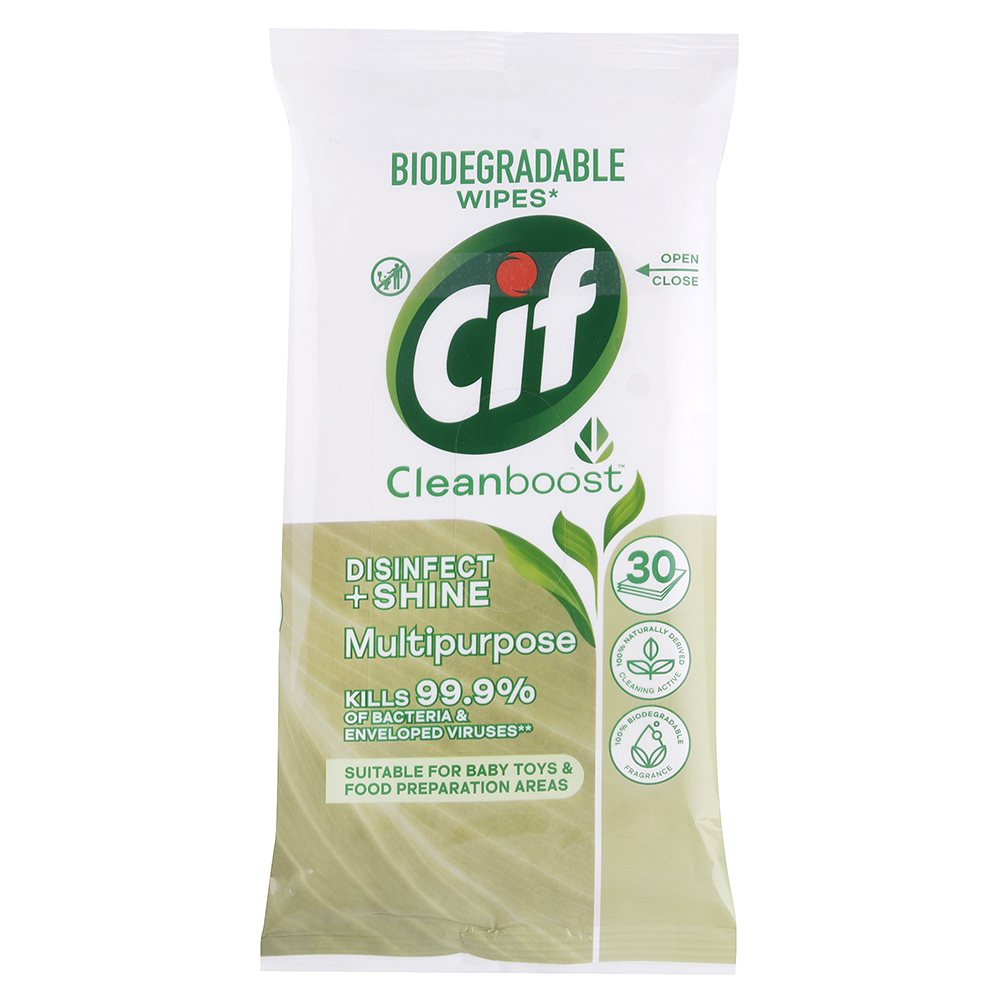 Cif Disinfect & Shine Cleanboost dezinfekčné utierky 30 ks