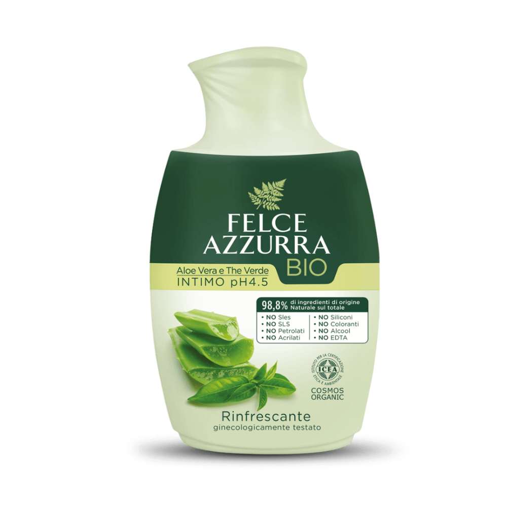 Felce Azzurra Bio gél na intímnu hygienu Aloe a Zelený čaj 250 ml