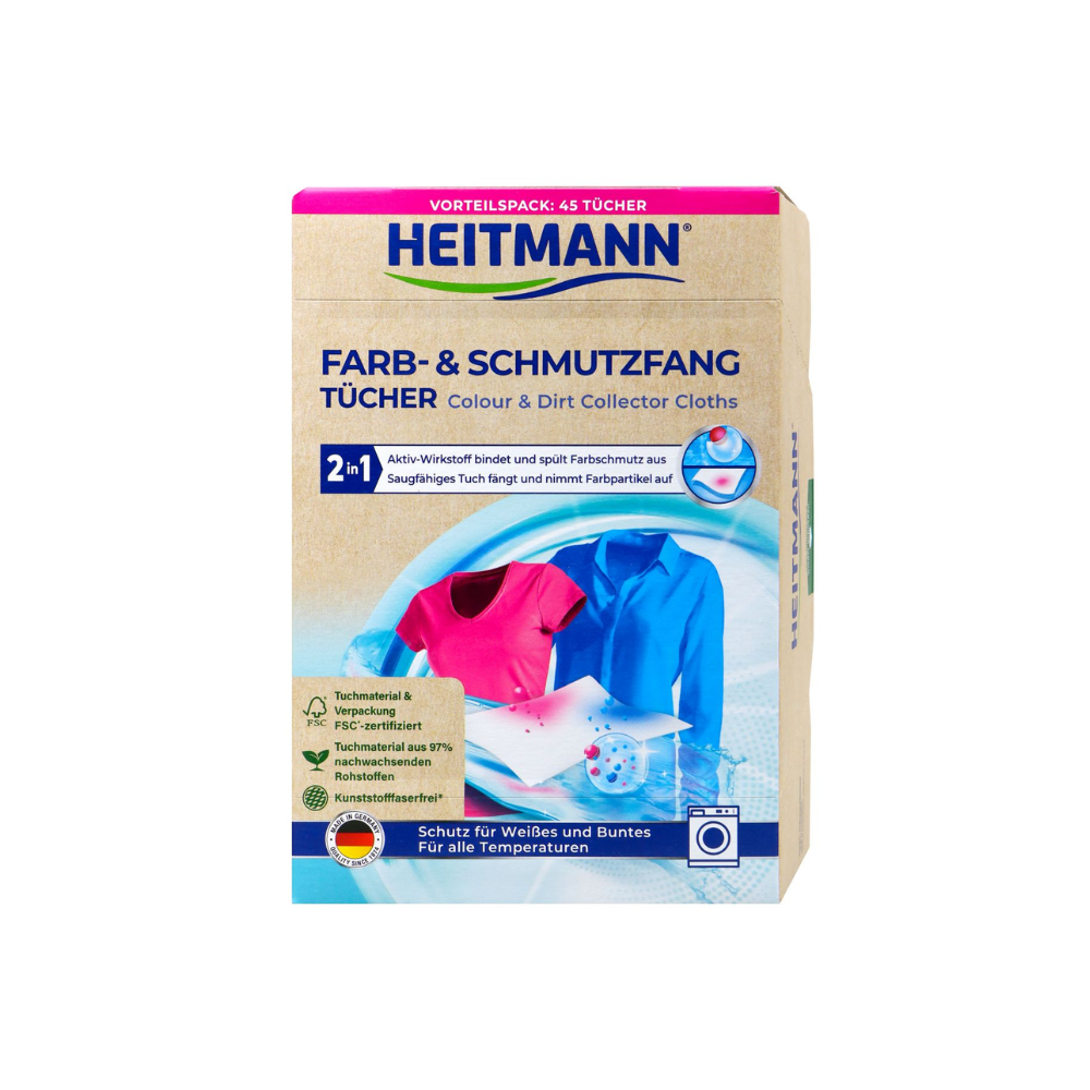 Heitmann obrúsky do prania pohlcujúce farbu a nečistotu 45 ks