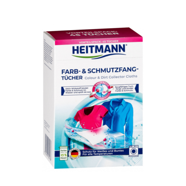 Heitmann obrúsky do prania pohlcujúce farbu a nečistotu 45 ks