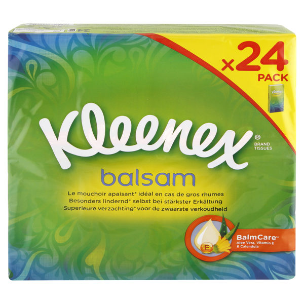 Kleenex Balsam papierové vreckovky 4-vrstvové 24 ks