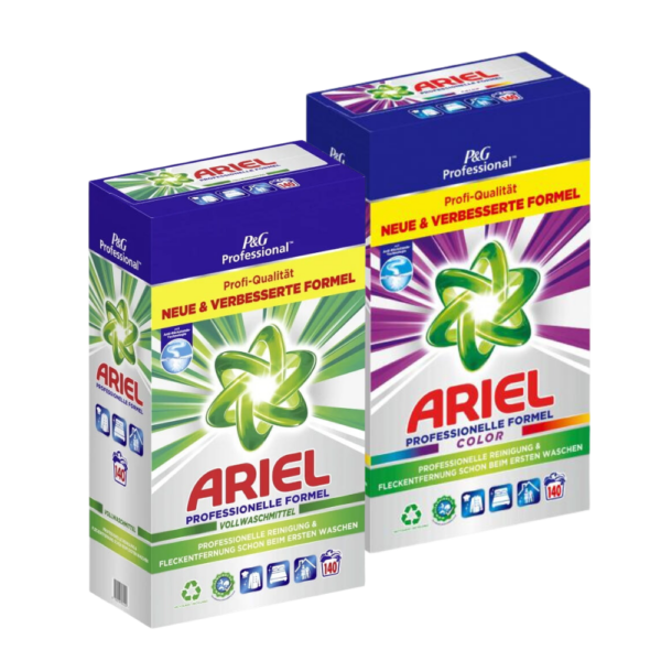Action Pack Ariel Professional Colour + univerzálny prášok na 2x140 praní