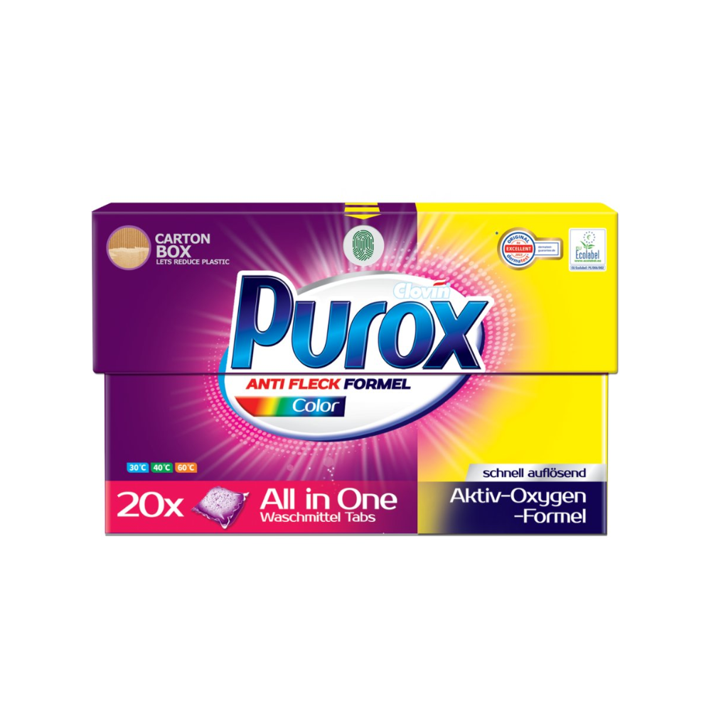 Purox Color práškové kapsule na pranie 20 ks