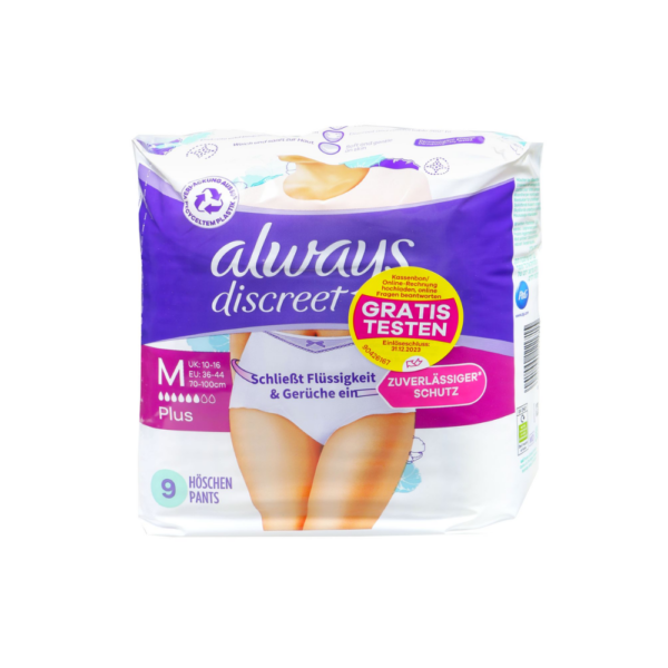 Always Discreet Underwear 6 Plus M jednorázové nohavičky 9 ks