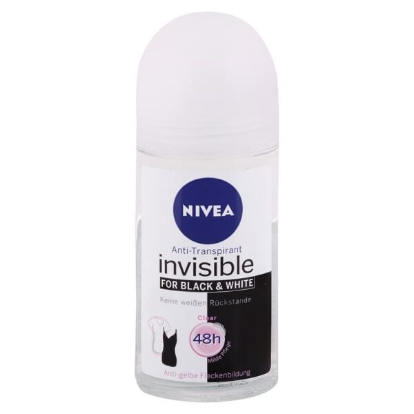 Nivea Black & White guľôčkový antiperspirant Invisible Clear 50 ml