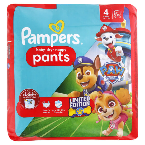 PAMPERS Baby Dry detské plienky 4 Paw Patrol 25 ks