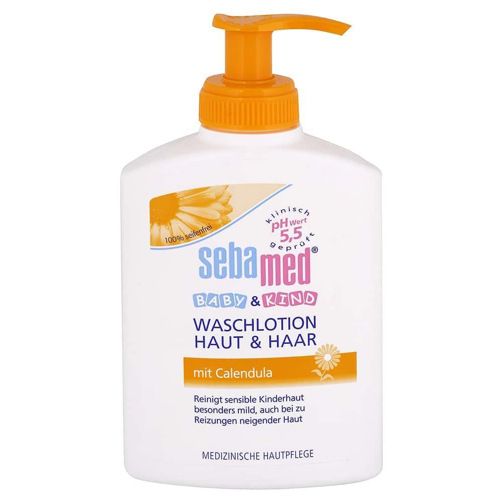 Sebamed Baby & Kind umývacie mlieko na telo a vlasy pre deti s nechtíkom 200 ml