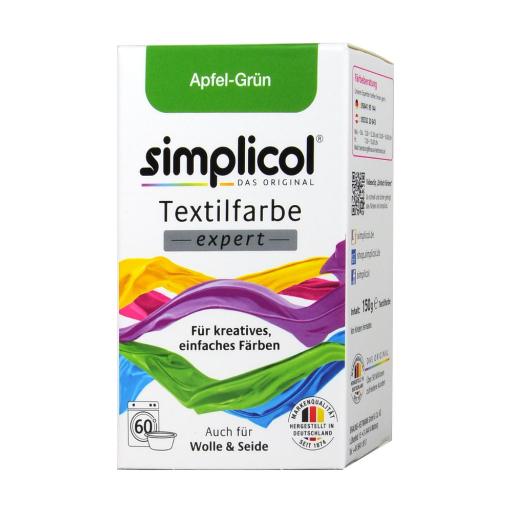 Simplicol farba na textil Jablkovo zelená 150 g