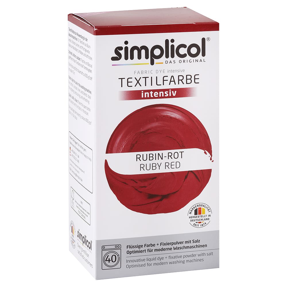 Simplicol farba na textil Rubínová červená 150 ml + 400 g