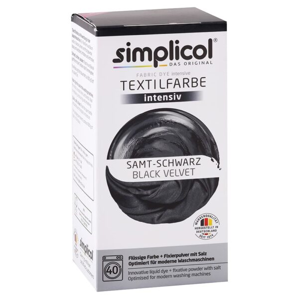 Simplicol farba na textil Zamatovo čierna 150 ml + 400 g