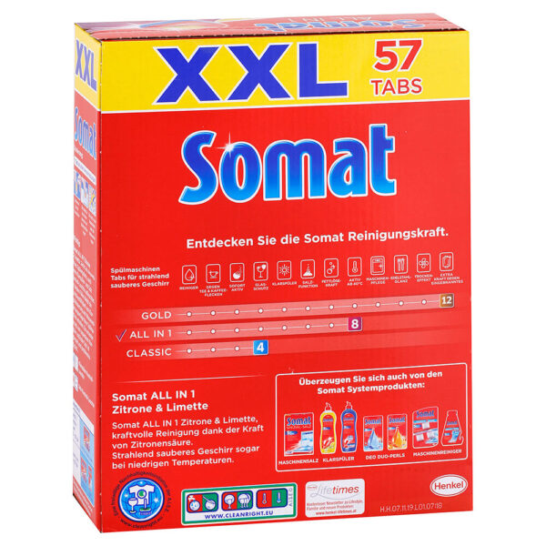Somat All in 1 tablety do umývačky riadu Citrón a limetka 57 ks - Image 2