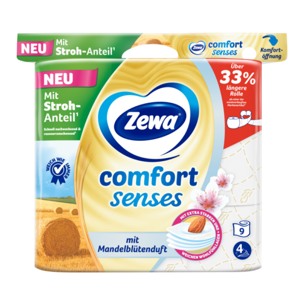 Zewa toaletný papier 4-vrstvový Comfort vôňa mandlí 9 ks