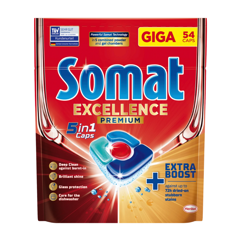 Somat Excellence Premium 5 in 1 kapsule do umývačky riadu 54 ks