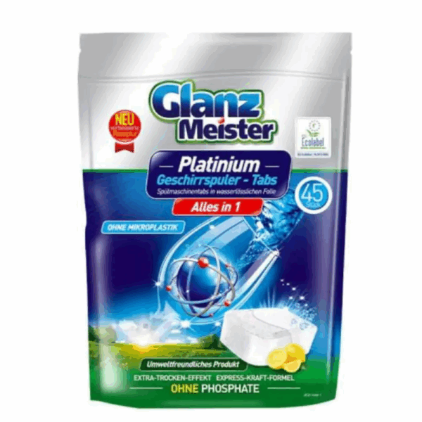 Glanz Meister Eko Platinum tablety do umývačky riadu 45 ks